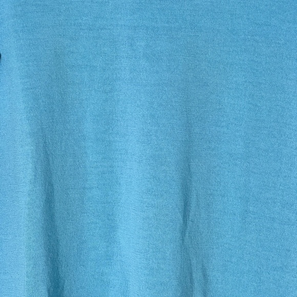 ✨SOLD✨ EUC Talbots Pure Merino Wool Blue Sweater Pleated Shoulder Pearl Cuffs - Picture 7 of 10